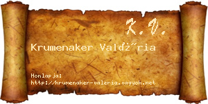 Krumenaker Valéria névjegykártya